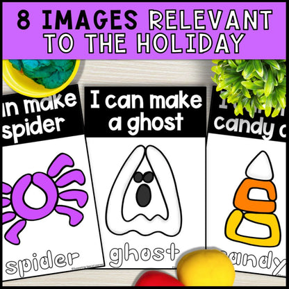 Halloween Playdough Mats - Kindergarten Math Centers and Creativity