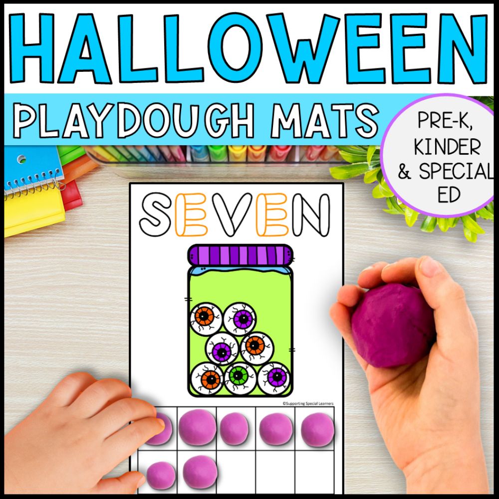 halloween playdough mats cover