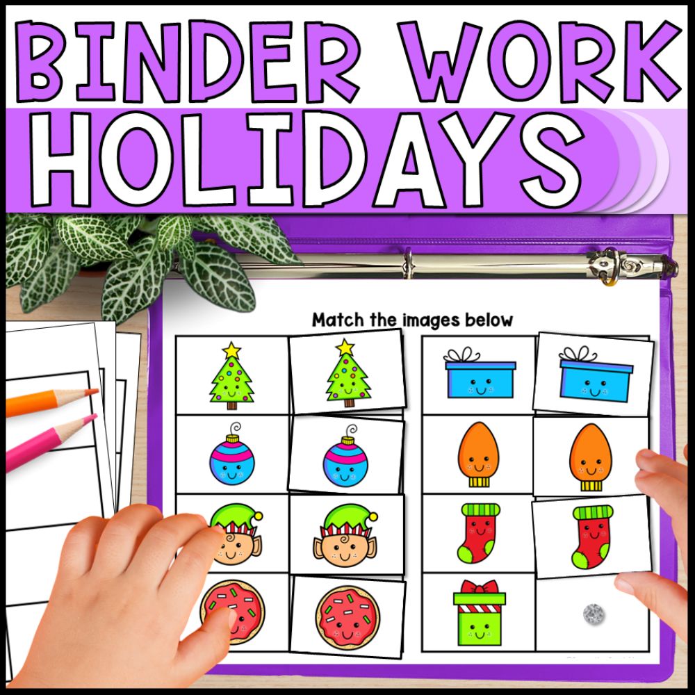 holiday morning work binders - math literacy for special education cover