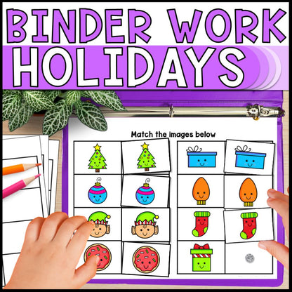 holiday morning work binders - math literacy for special education cover