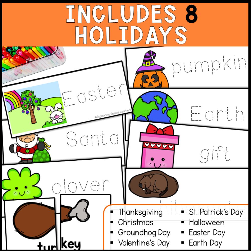 holiday activity bundle includes 8 holidays