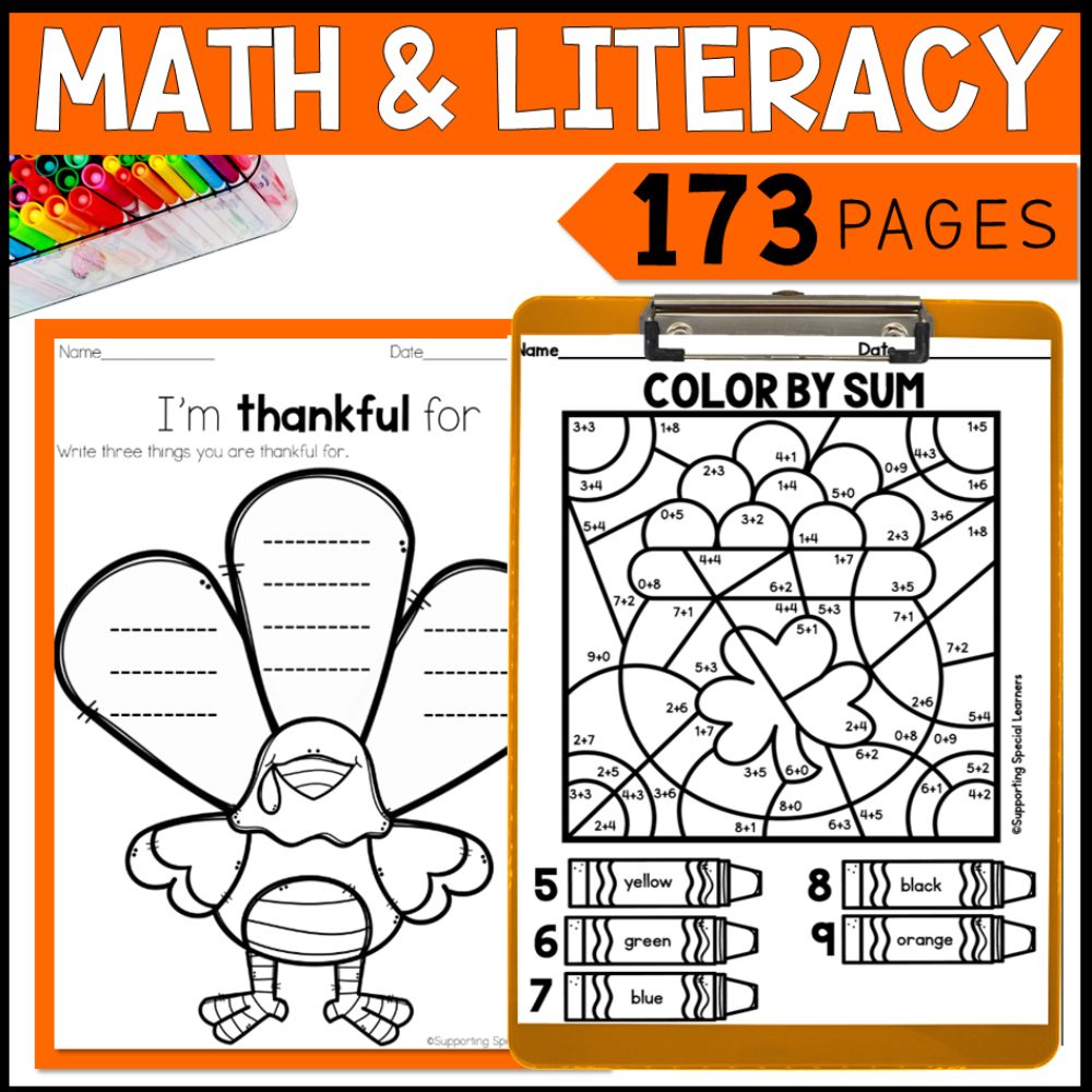 holiday activity bundle math and literacy