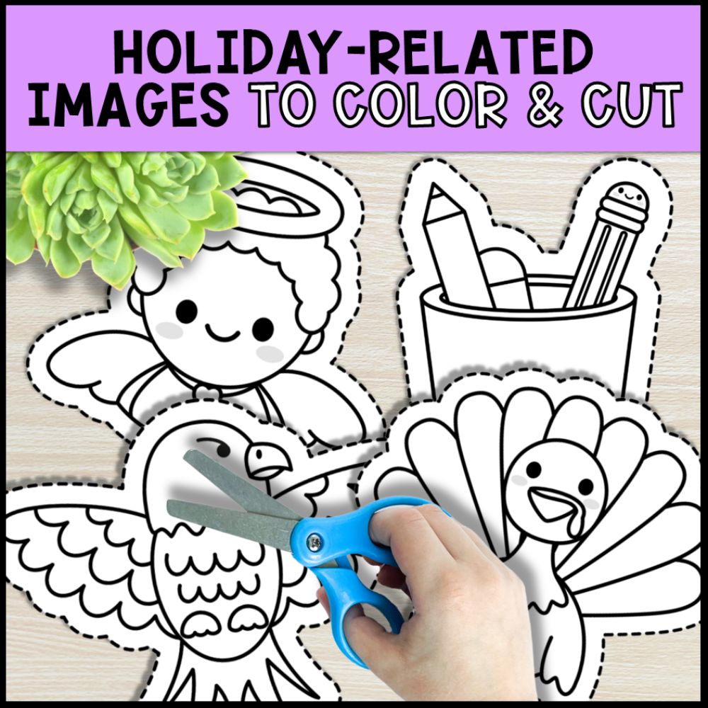 Holiday Cutting Practice with Scissors Bundle – Fine Motor Centers