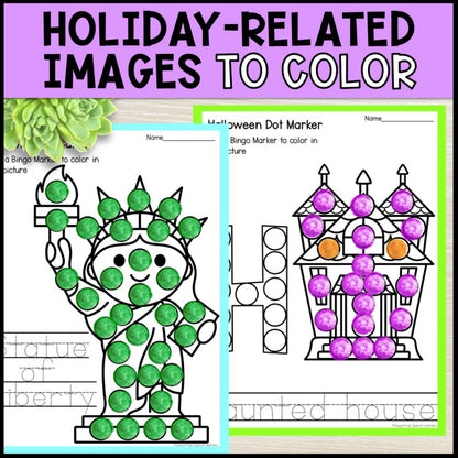 Holiday Dot Marker Printable Kindergarten Fine Motor Centers - No Prep