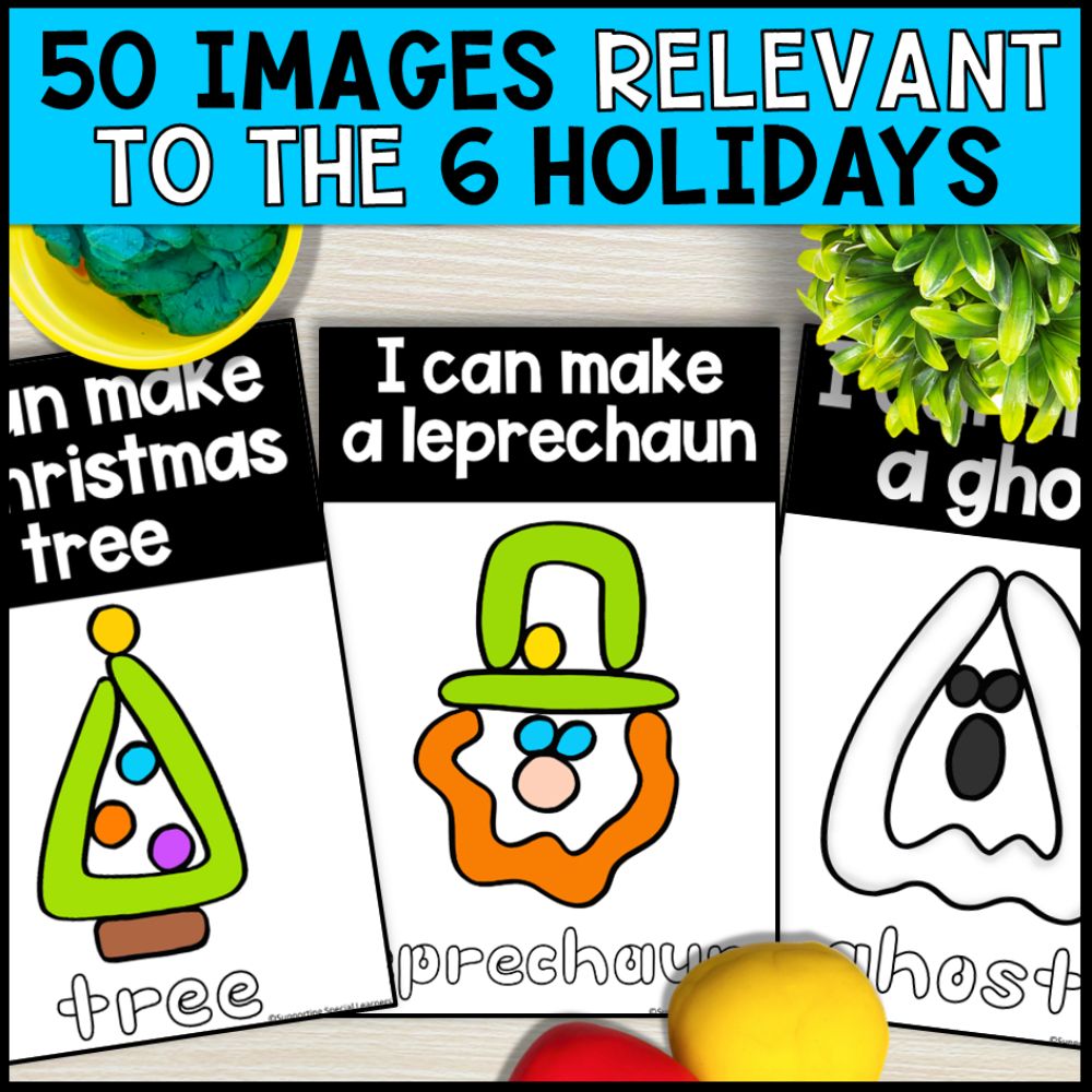 holiday playdough mats - kindergarten centers and fine motor bins 50 images relevant to the 6 holidays