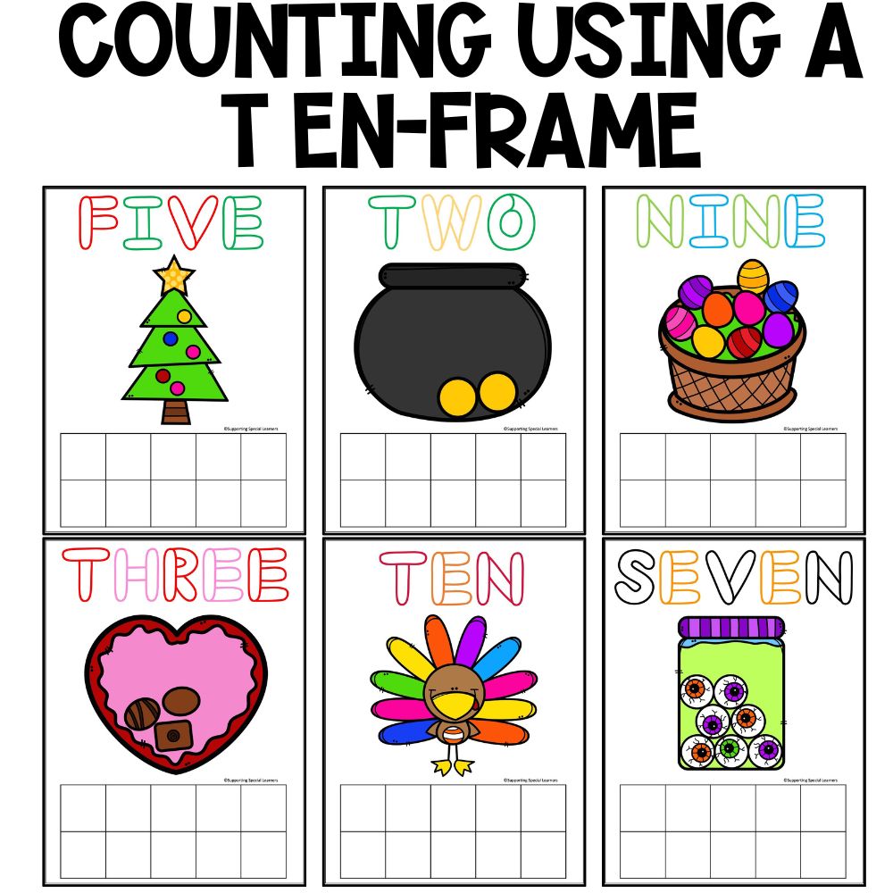 holiday playdough mats counting using ten frame