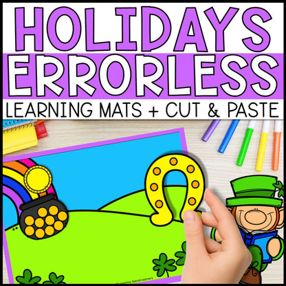 Holiday Theme Errorless Learning Mats, Task Boxes & Cut and Paste