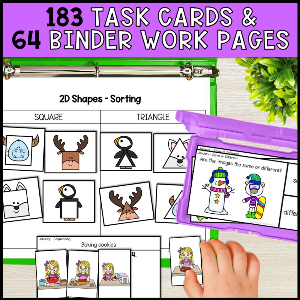 january basic concepts worksheets ela and math practice 183 task cards and 64 binder work pages