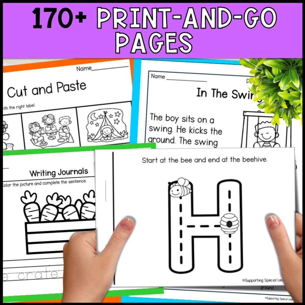 June Basic Concepts Worksheets for Special Education: ELA and Math