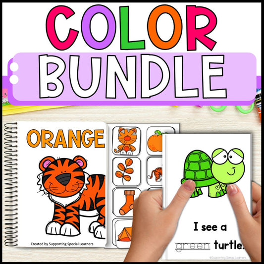 learning colors activities bundle cover