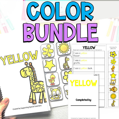 learning color activities bundle cover