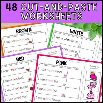 Learning Colors Activities - Adapted Books, Workbooks and Worksheets