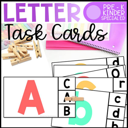 Letter Task Cards: Letter Matching, Uppercase & Lowercase Letters