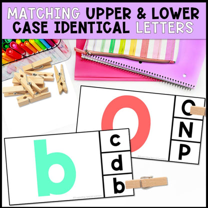 Letter Task Cards: Letter Matching, Uppercase & Lowercase Letters