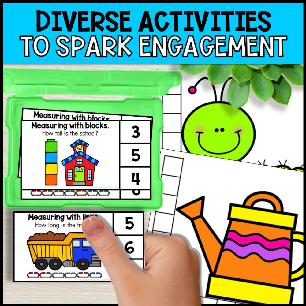 Linear Non-Standard Measurement Activities: Worksheets, Posters & Task Cards