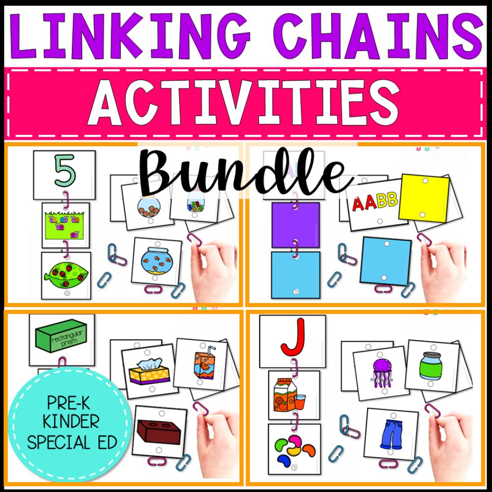Linking Chains Bundle: Fine Motor Activity - Math and Literacy Centers ...
