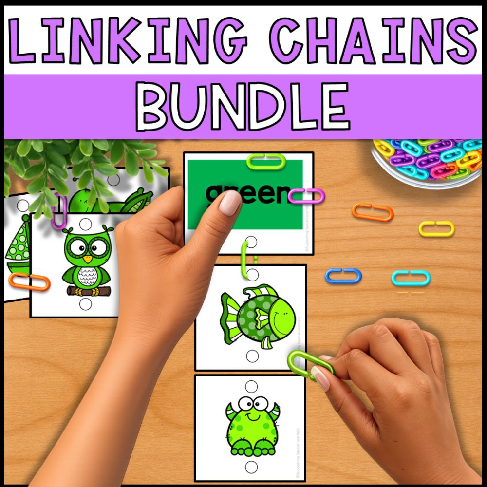 Linking Chains Bundle: Fine Motor Activity - Math and Literacy