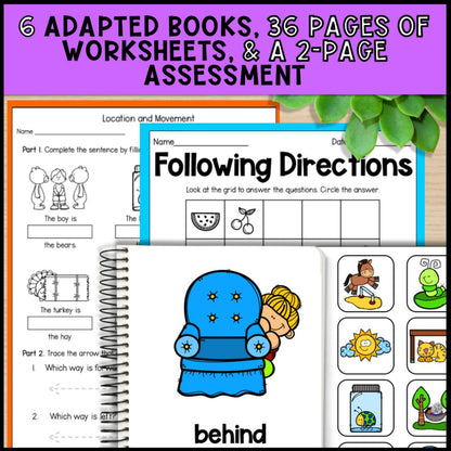 Location & Movement Positional Words - Prepositions, Books, Games & Centers
