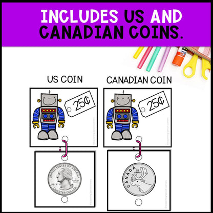money linking chains american and canadian coins