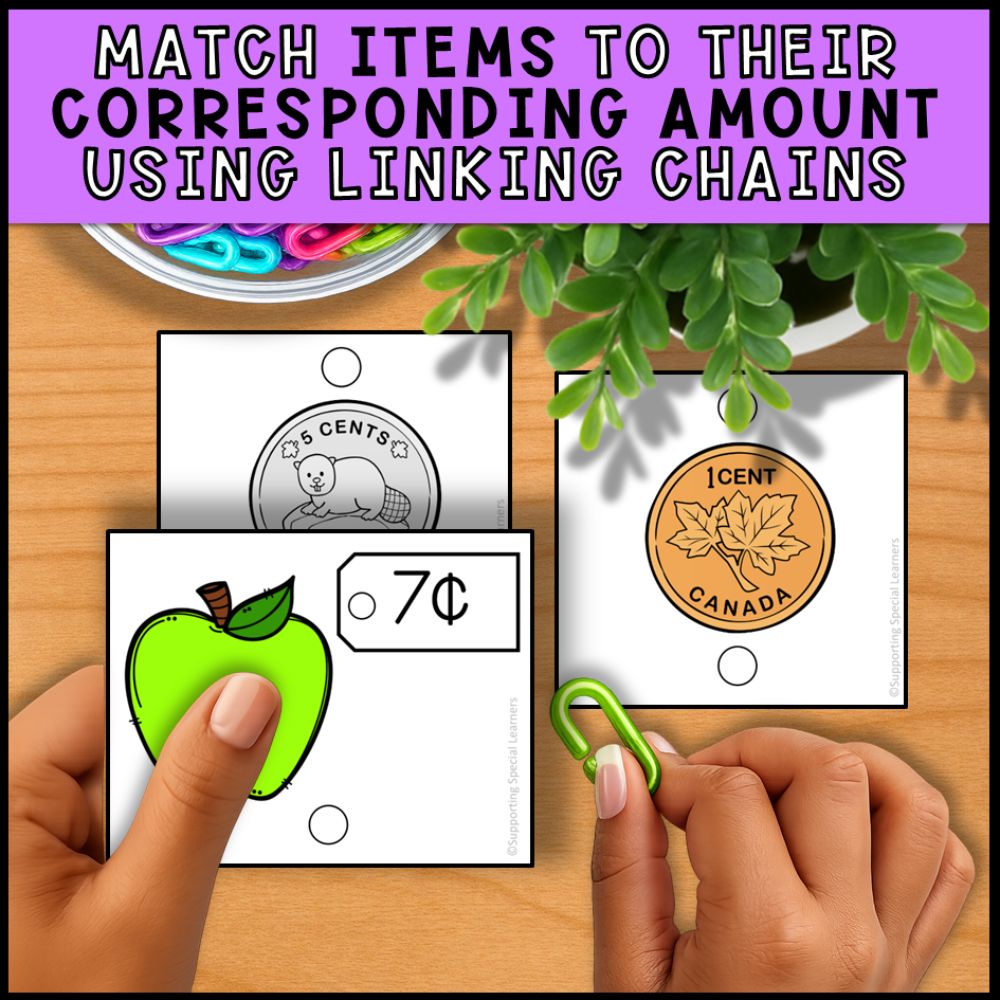 Money Linking Chains: Fine Motor Activity - Math Centers & Task Boxes