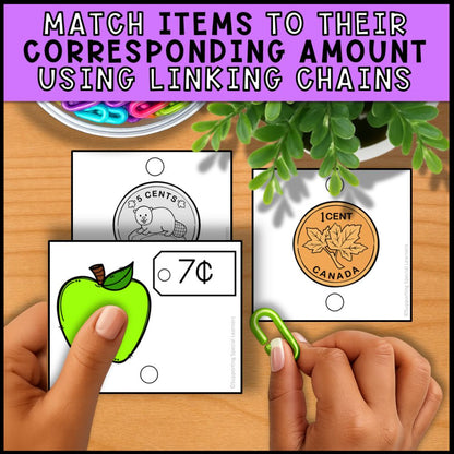Money Linking Chains: Fine Motor Activity - Math Centers & Task Boxes