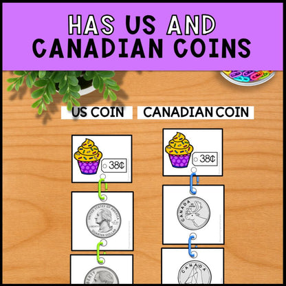 Money Linking Chains: Fine Motor Activity - Math Centers & Task Boxes