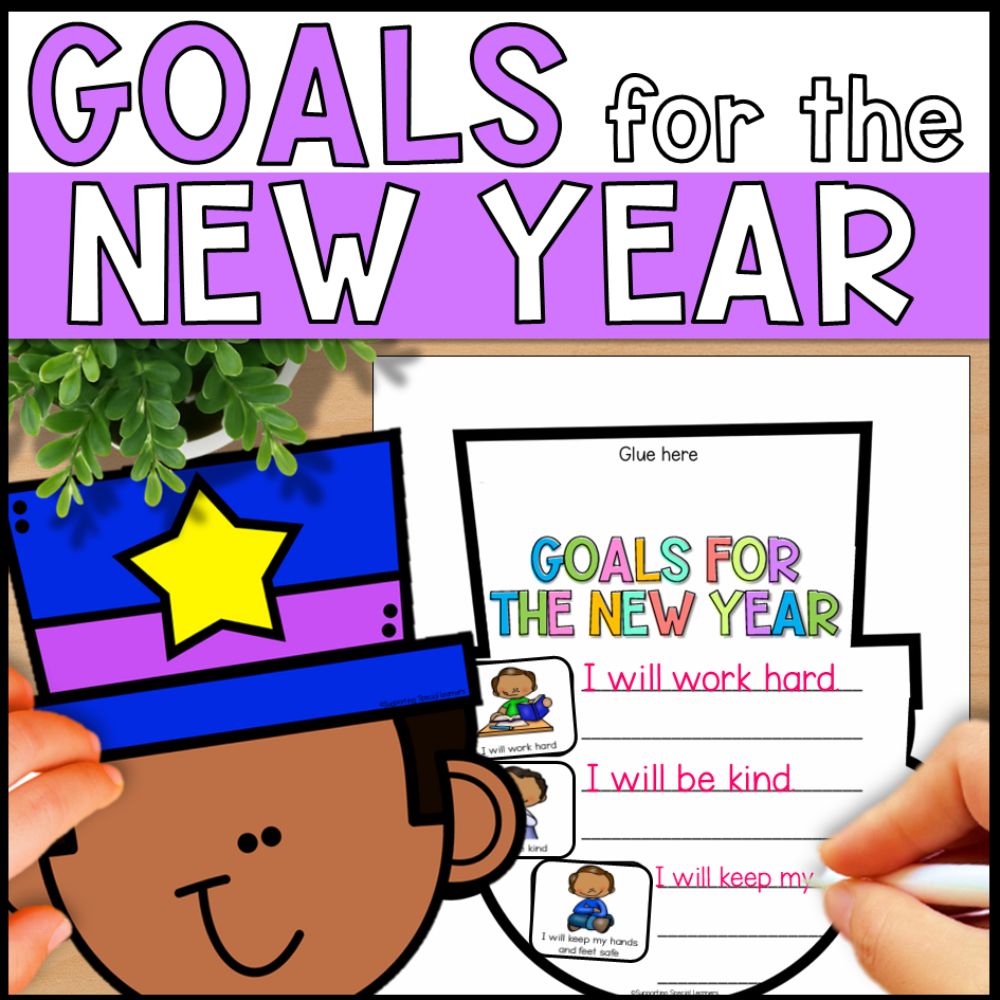 New Years Resolution Worksheets and Craft Writing Activities - Special Education