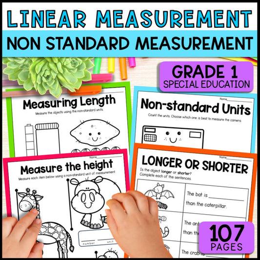 Non-Standard Measurement Activities: Worksheets, Posters & Task Cards