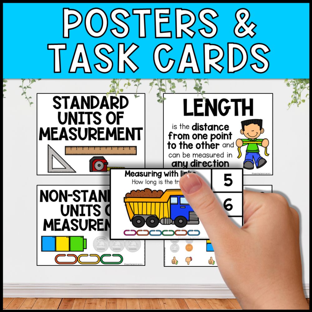 Nonstandard Measurement Bundle: Worksheets, Posters, Task Cards & More