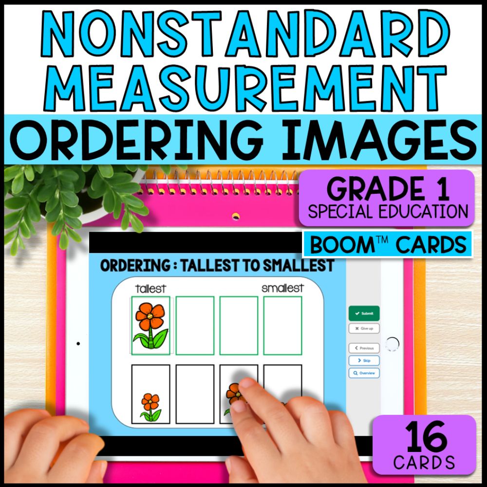 Nonstandard Measurement Ordering Images: 16 Boom Cards