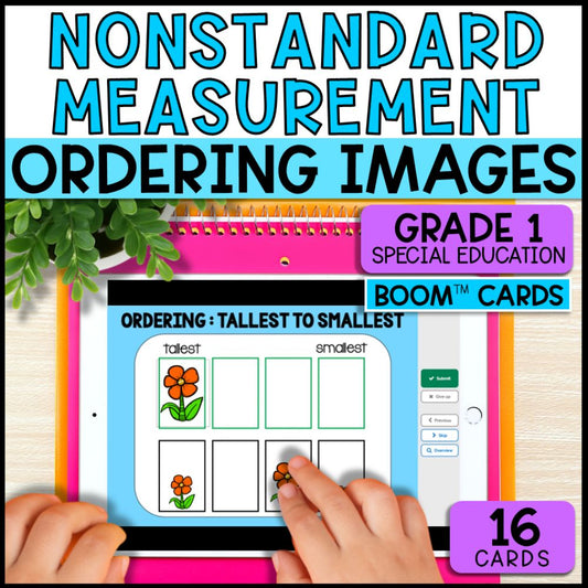 Nonstandard Measurement Ordering Images: 16 Boom Cards