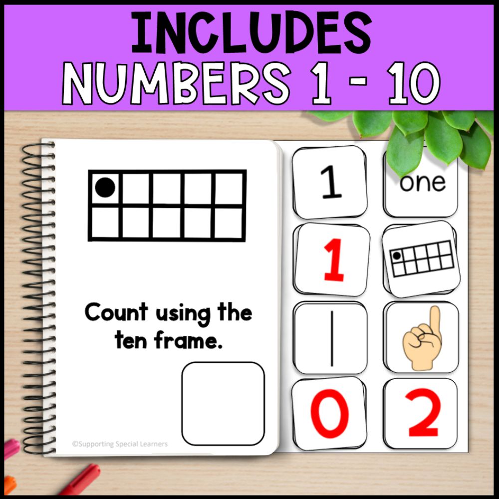 number adapted books for sped counting number recognition includes numbers 1 to 10