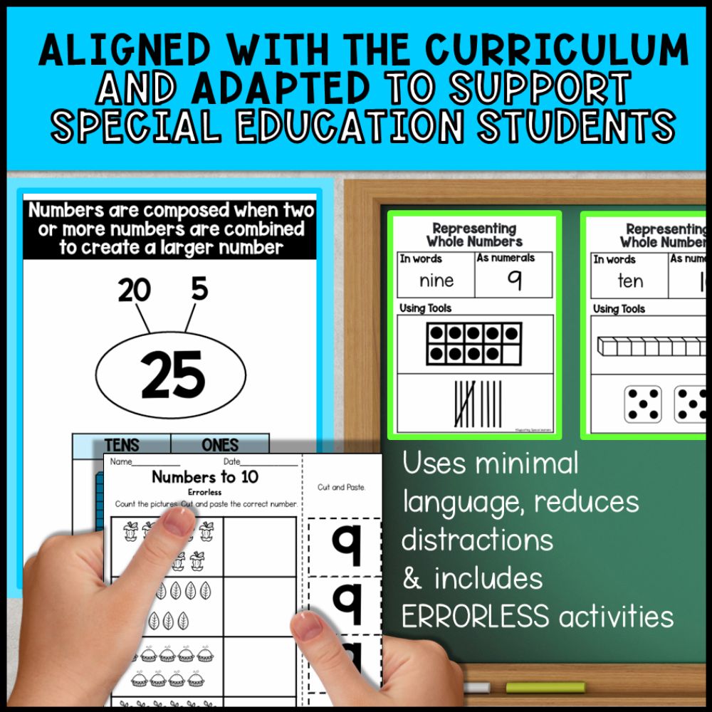 Number Sense Whole Numbers to 50 - 1st Grade Math Special Education