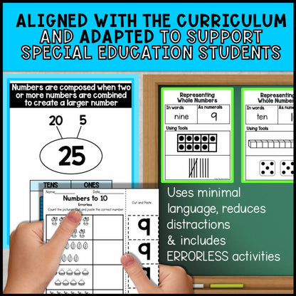 Number Sense Whole Numbers to 50 - 1st Grade Math Special Education
