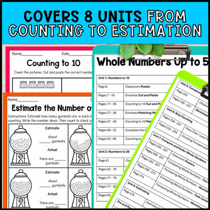 Number Sense Whole Numbers to 50 - 1st Grade Math Special Education