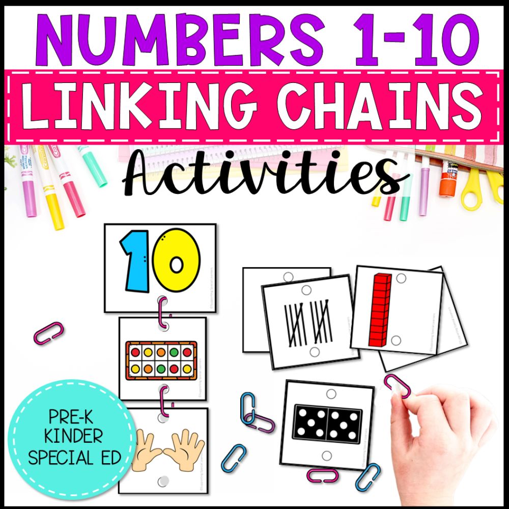 Numbers 1 to 10 Linking Chains: Fine Motor Activity