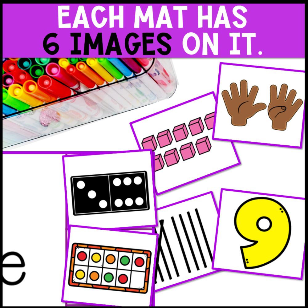 numbers 1 to 10 sorting activities 6 images each mat