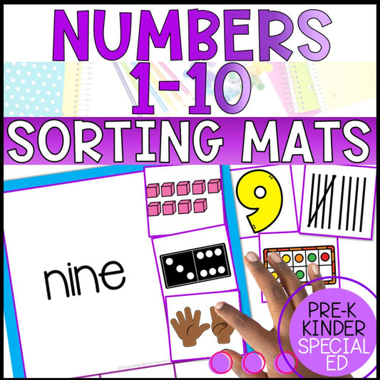 numbers 1 to 10 sorting activities cover