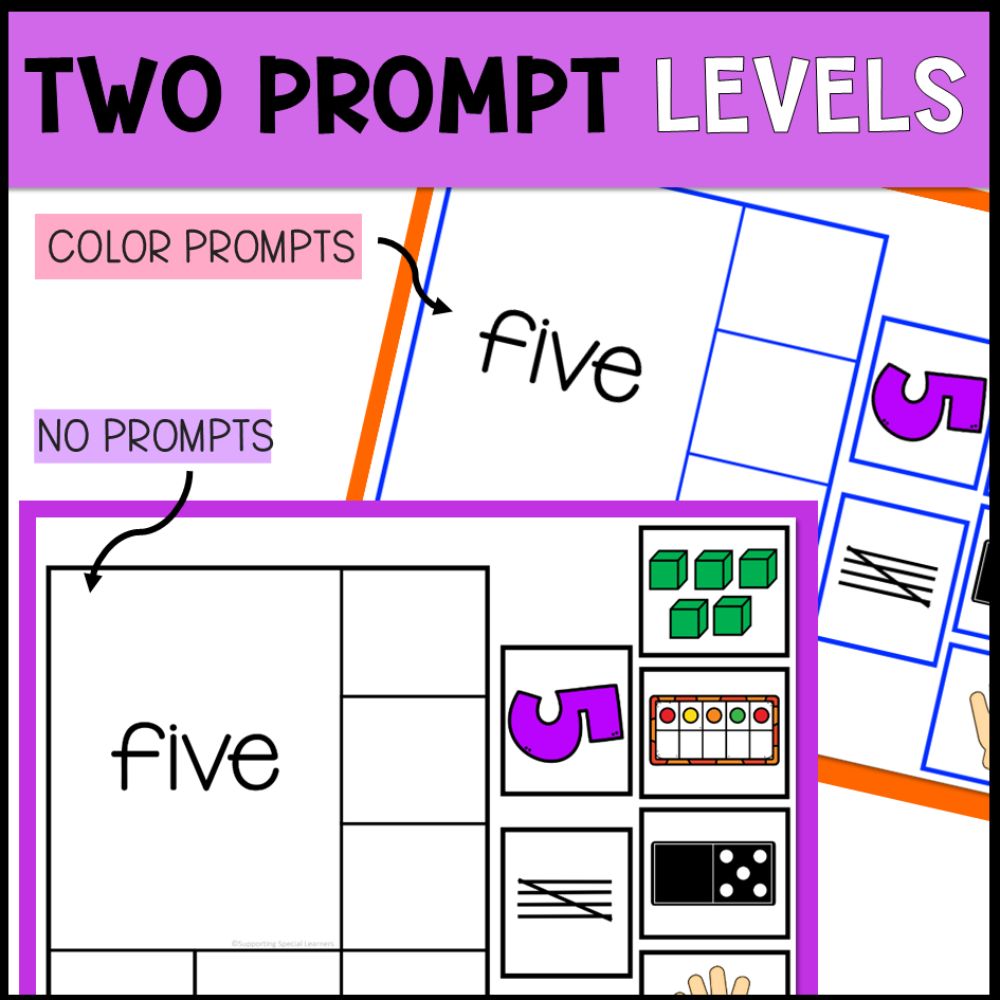 numbers 1 to 10 sorting activities 2 prompt levels