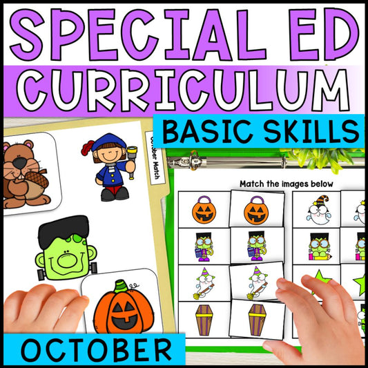 October Special Education Basic Concepts: ELA & Math Worksheets