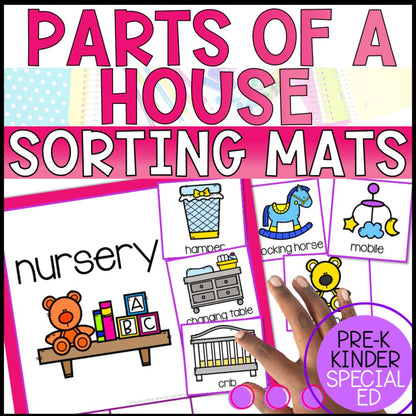 parts of a house sorting activities cover