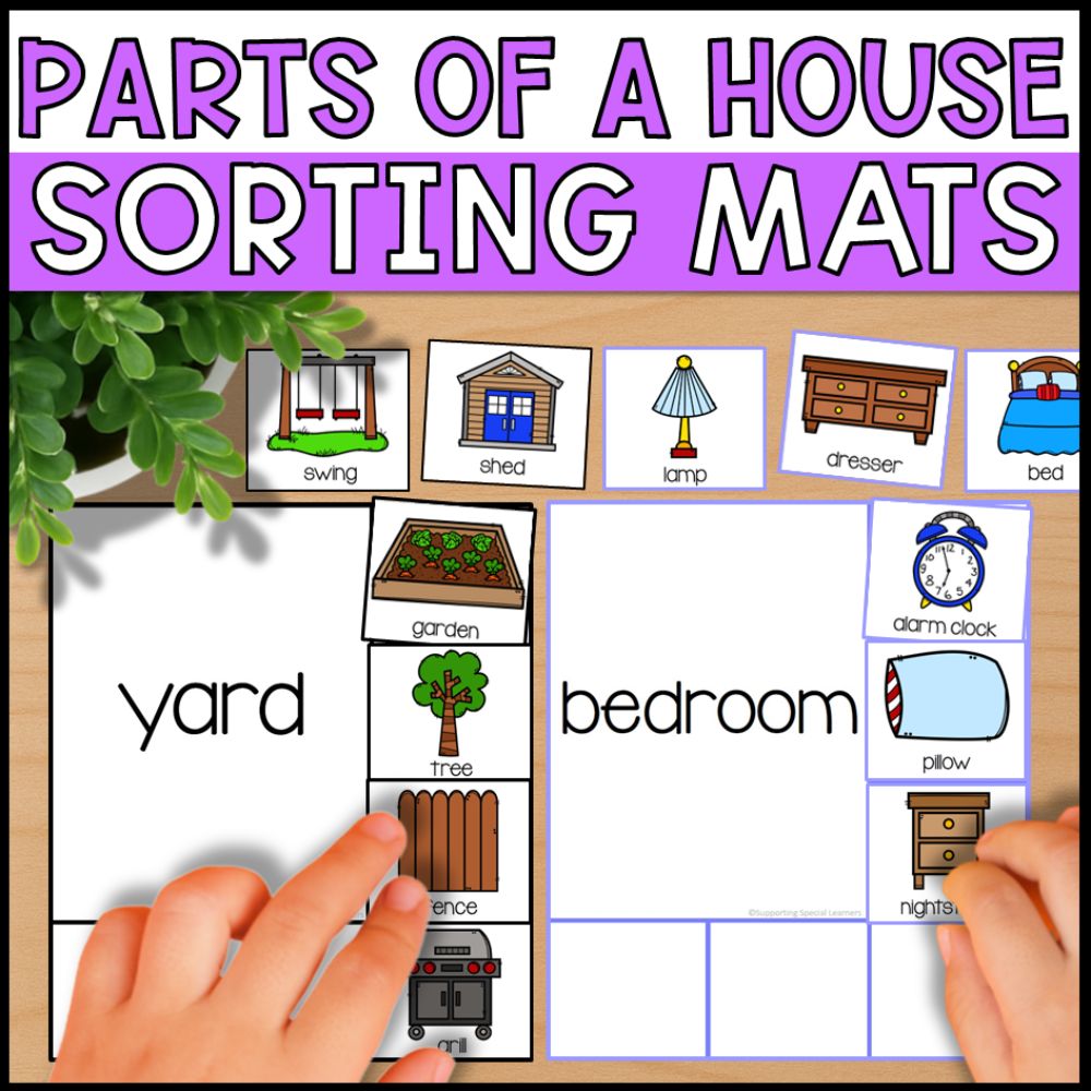 Parts of a House Sorting Activities: Sorting Mats
