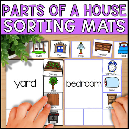 Parts of a House Sorting Activities - Sorting Mats