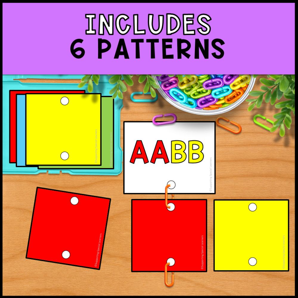 Patterns Linking Chains: Fine Motor Activity - Math Centers