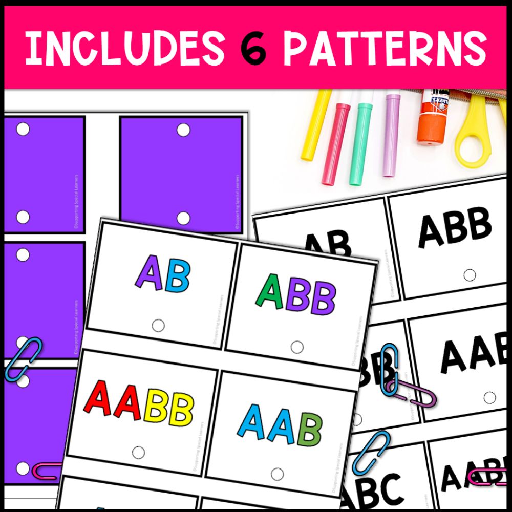 Link Math Patten's Patterns Linking Chains: Fine Motor Activity - Math Centers