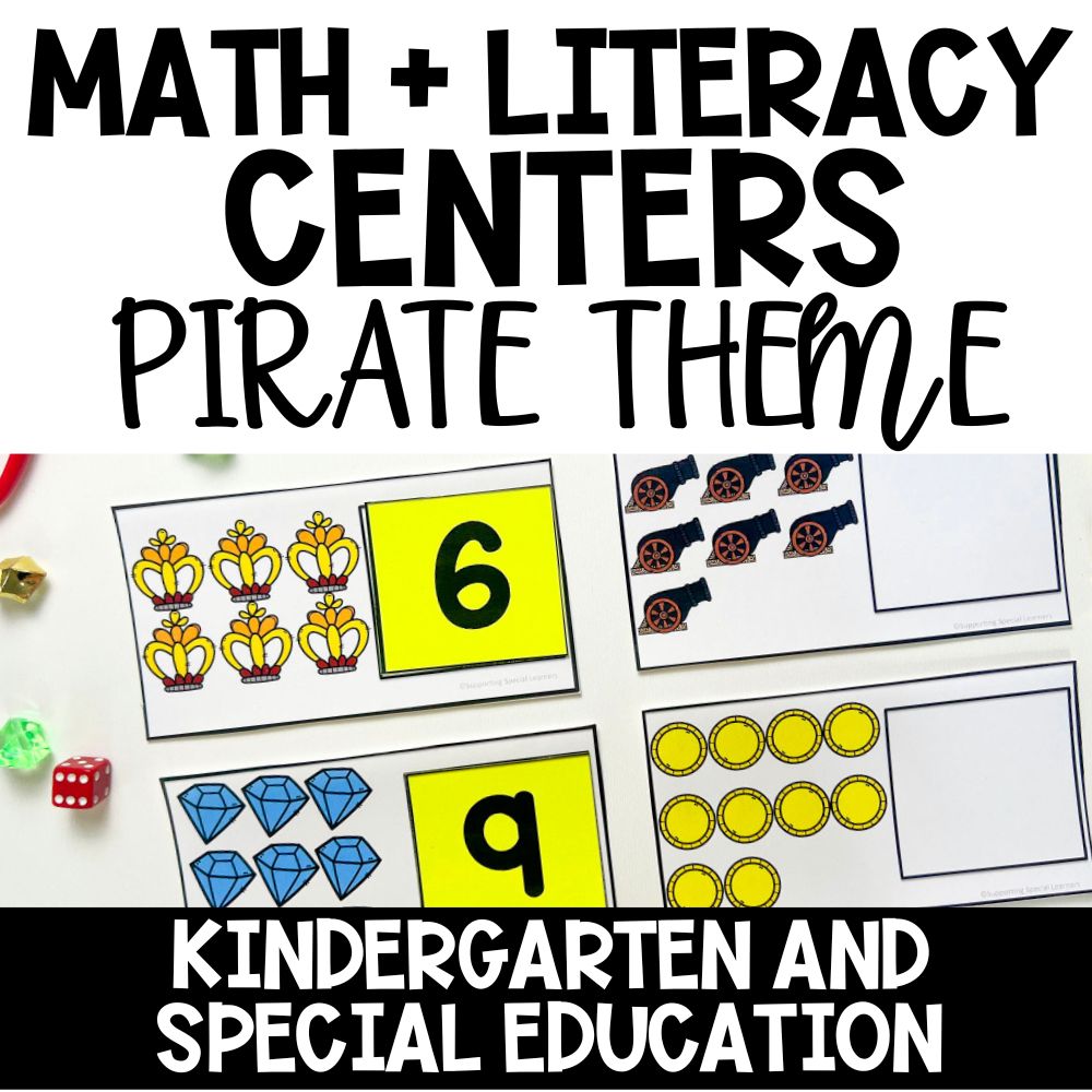 pirate theme math and literacy center cover