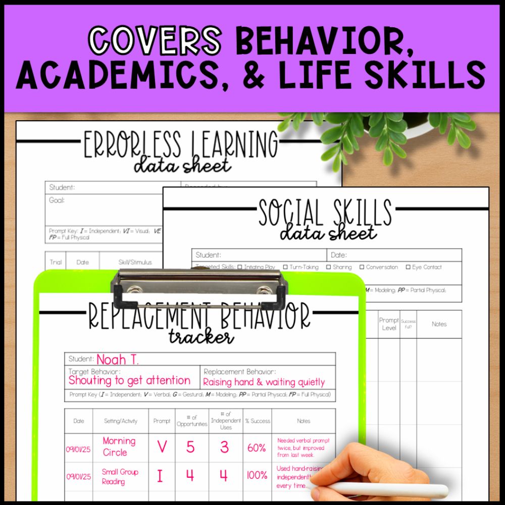 Editable Progress Monitoring & IEP Data Collection Sheets