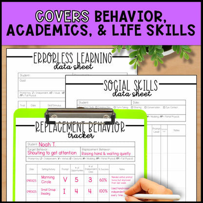 Editable Progress Monitoring & IEP Data Collection Sheets
