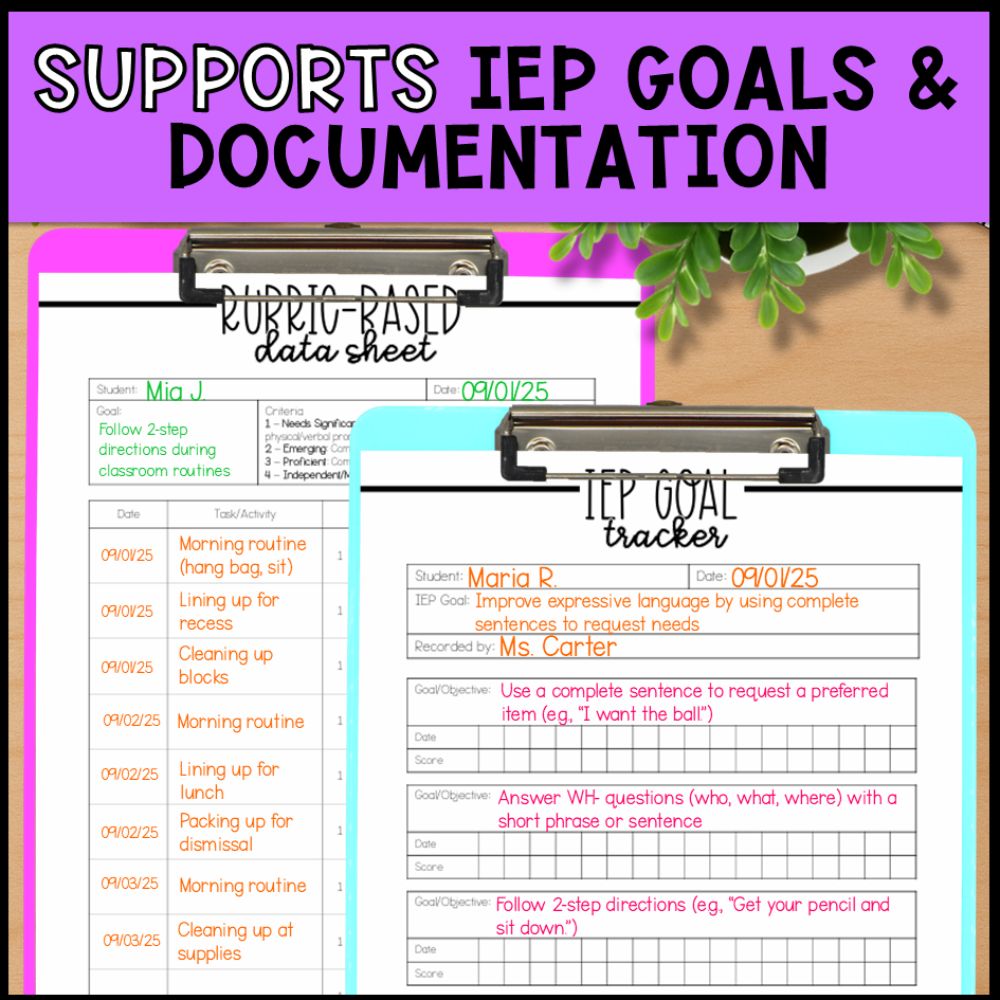 Editable Progress Monitoring & IEP Data Collection Sheets