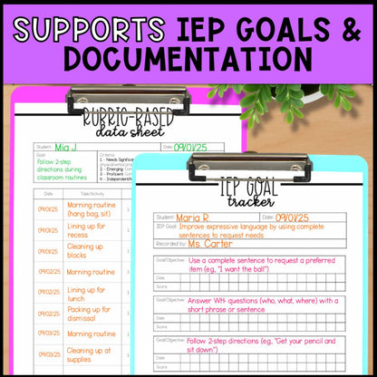 Editable Progress Monitoring & IEP Data Collection Sheets